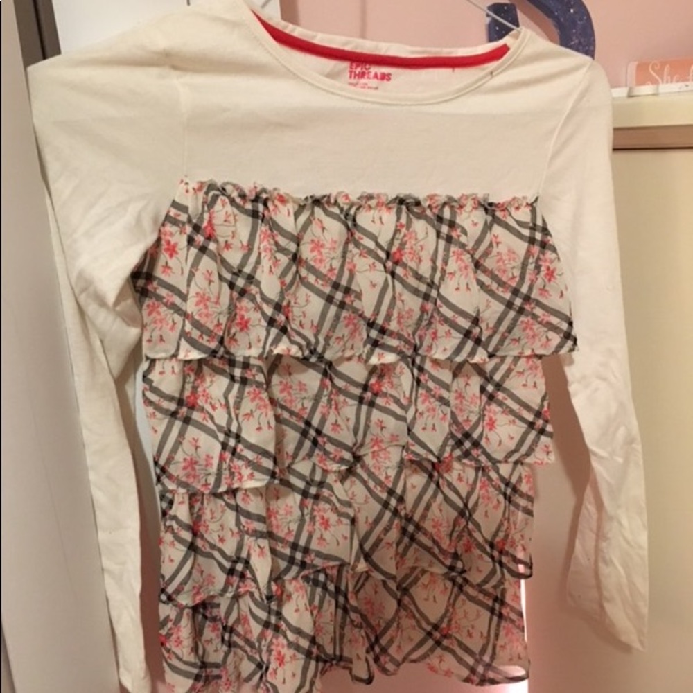 Flannel flower formal dress shirt